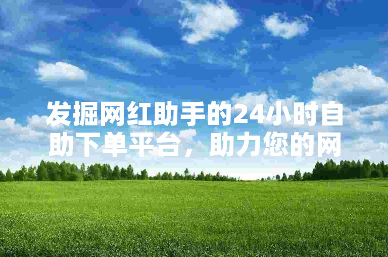 发掘网红助手的24小时自助下单平台，助力您的网红营销策略更高效、便捷，快速增强品牌影响力及销售业绩！