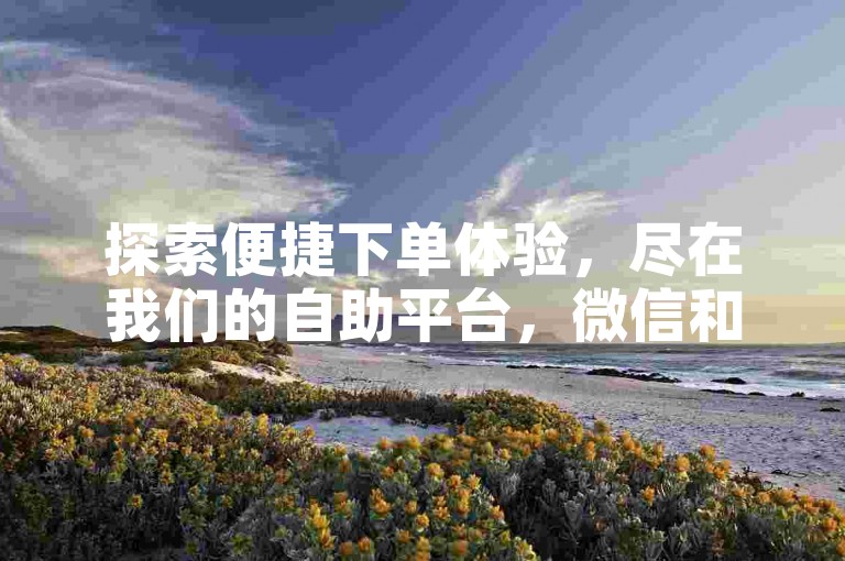 探索便捷下单体验，尽在我们的自助平台，微信和快手均可轻松接入，享受超值服务。