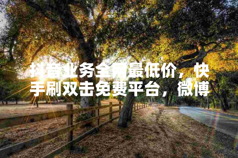抖音业务全网最低价，快手刷双击免费平台，微博粉丝服务平台，点赞下单业务秒到，全方位满足您的社交媒体增长需求。