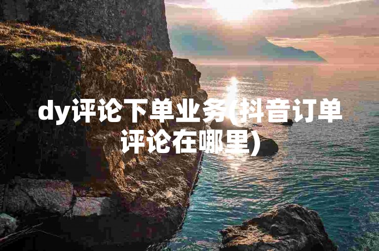 dy评论下单业务(抖音订单评论在哪里)