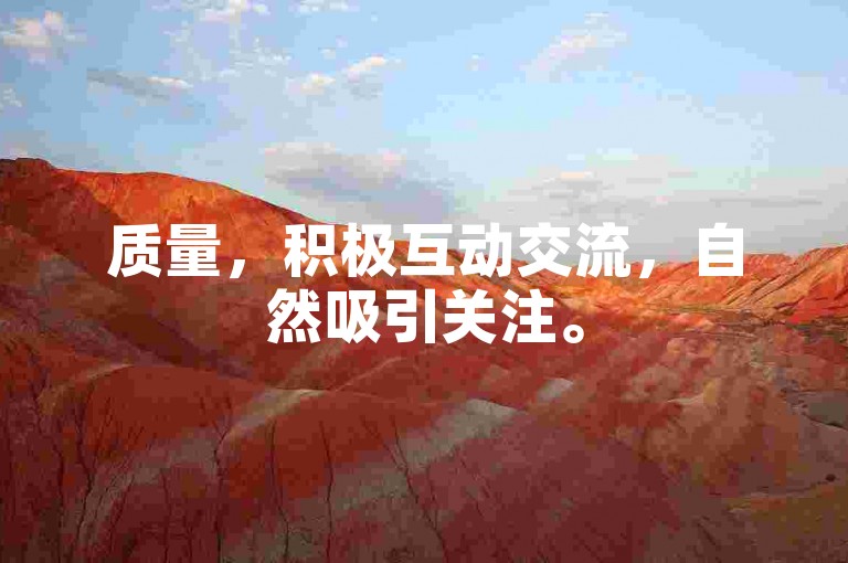 质量，积极互动交流，自然吸引关注。