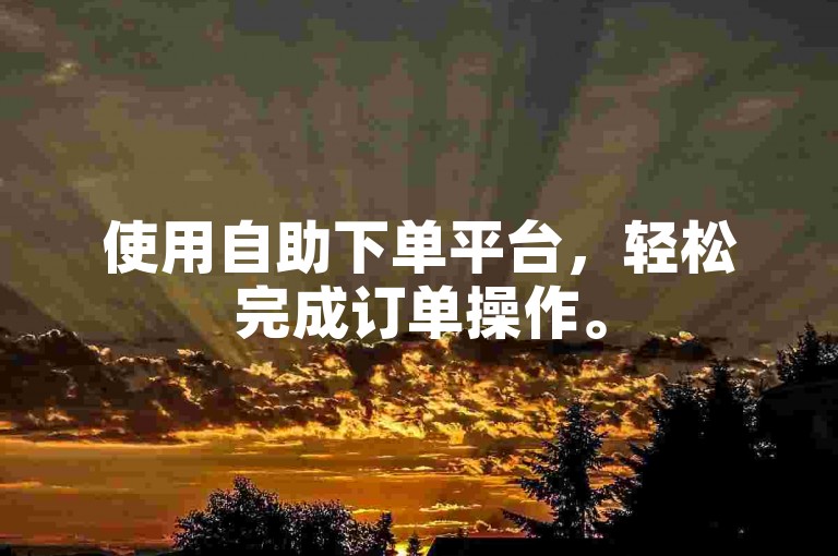 使用自助下单平台,轻松完成订单操作。