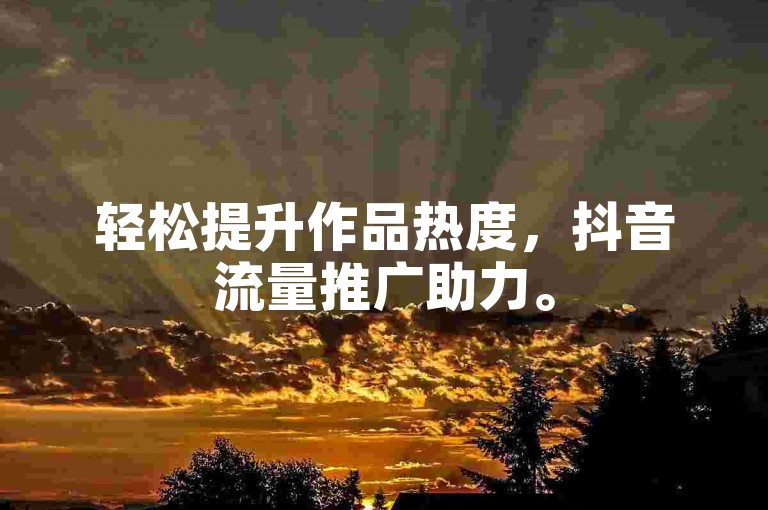 轻松提升作品热度，抖音流量推广助力。