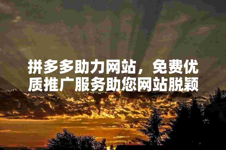 拼多多助力网站，免费优质推广服务助您网站脱颖而出。