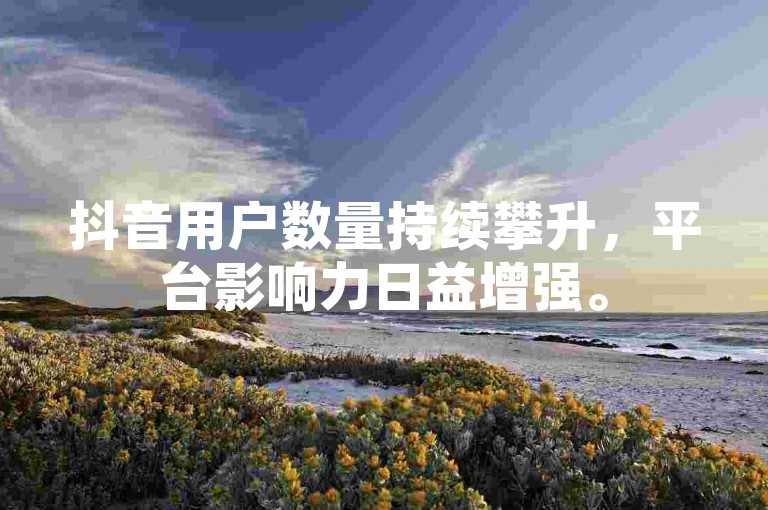 抖音用户数量持续攀升，平台影响力日益增强。