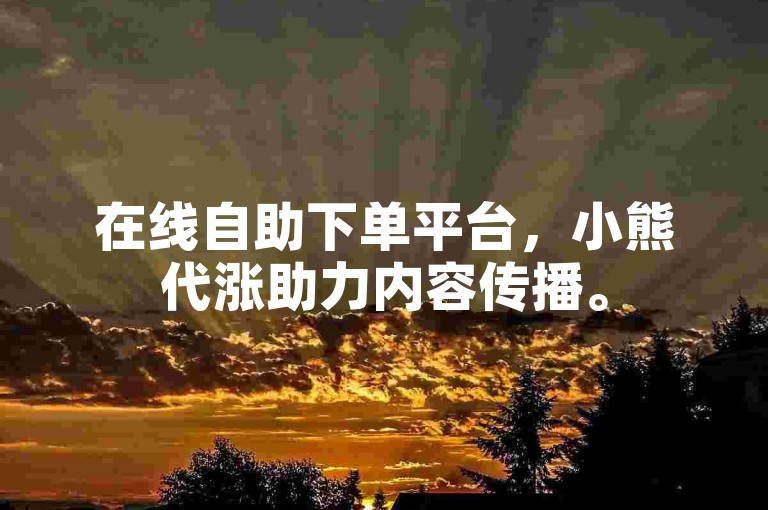在线自助下单平台，小熊代涨助力内容传播。