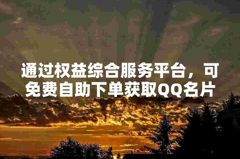 通过权益综合服务平台，可免费自助下单获取QQ名片赞。