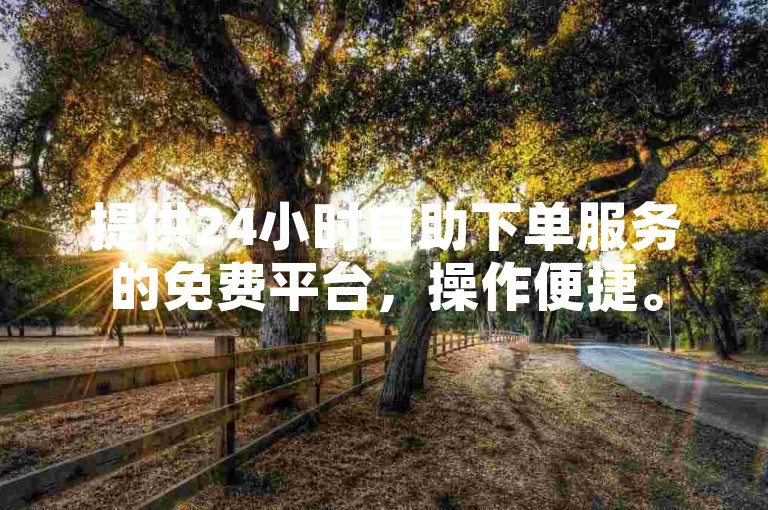 提供24小时自助下单服务的免费平台，操作便捷。