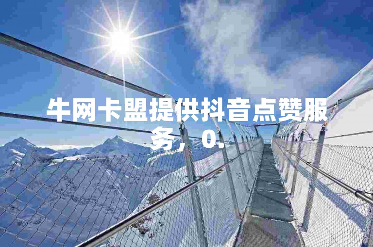 牛网卡盟提供抖音点赞服务,0.5元可购1000赞助力热度提升。