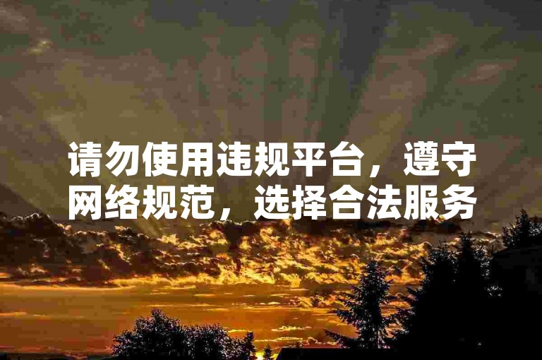 请勿使用违规平台，遵守网络规范，选择合法服务。