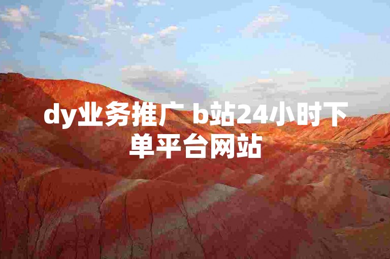 dy业务推广 b站24小时下单平台网站