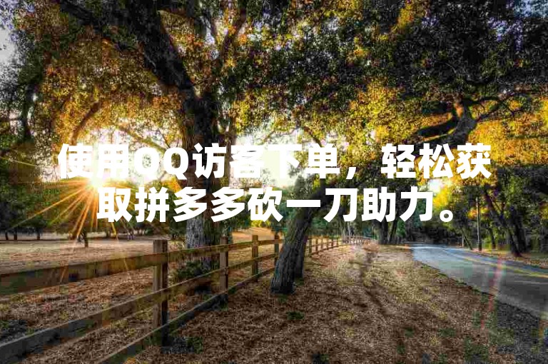 使用QQ访客下单,轻松获取拼多多砍一刀助力。