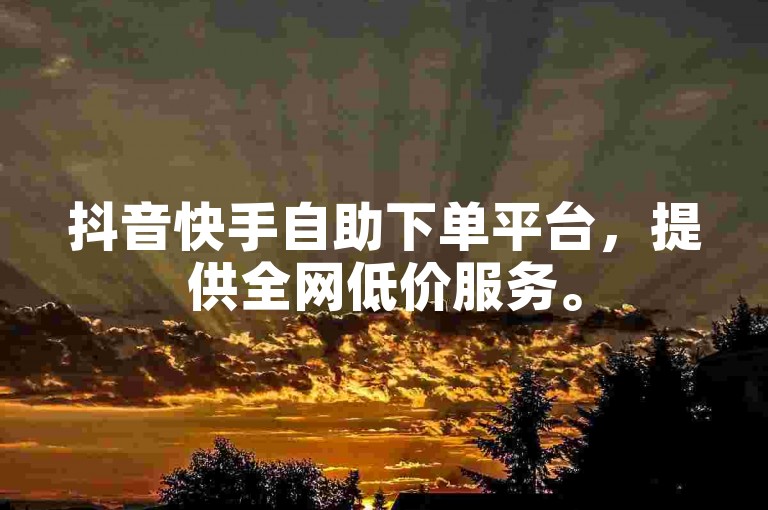 抖音快手自助下单平台，提供全网低价服务。