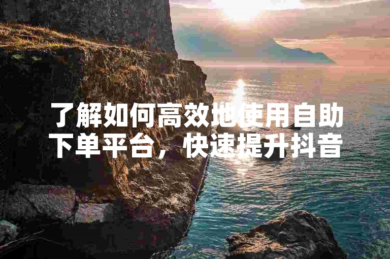 了解如何高效地使用自助下单平台，快速提升抖音账号影响力。