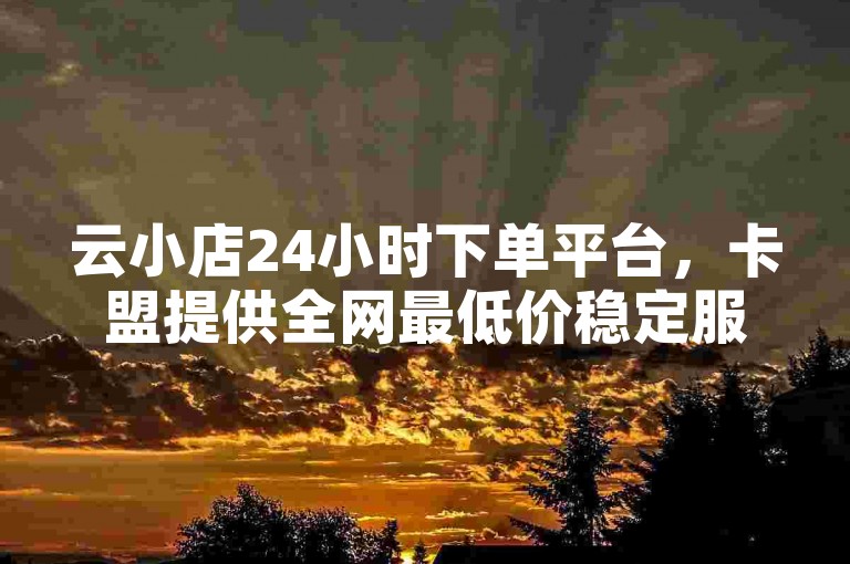云小店24小时下单平台,卡盟提供全网最低价稳定服务。