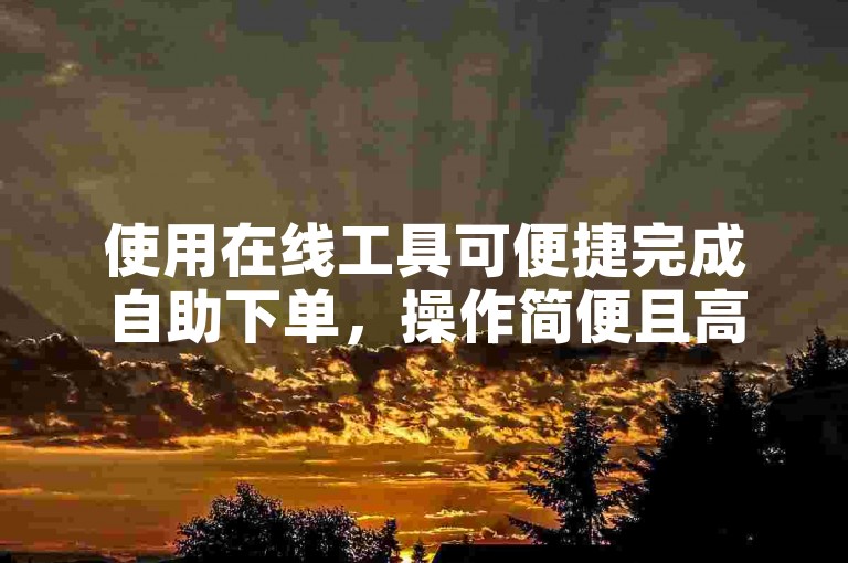 使用在线工具可便捷完成自助下单,操作简便且高效。