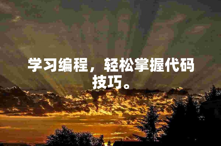 学习编程，轻松掌握代码技巧。