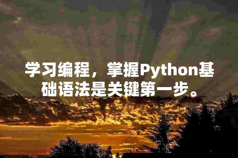 学习编程，掌握Python基础语法是关键第一步。