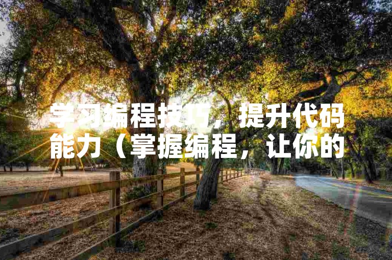 学习编程技巧,提升代码能力(掌握编程,让你的项目开发更高效)