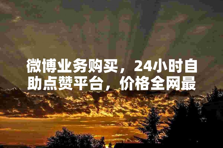 微博业务购买，24小时自助点赞平台，价格全网最低。