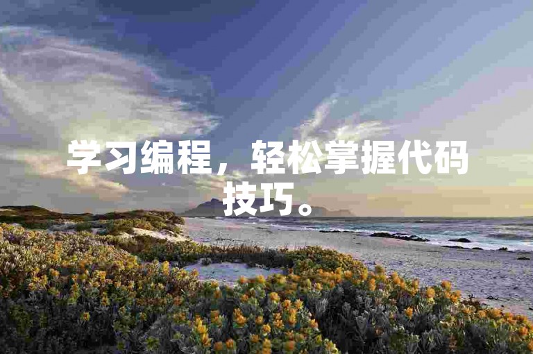 学习编程,轻松掌握代码技巧。