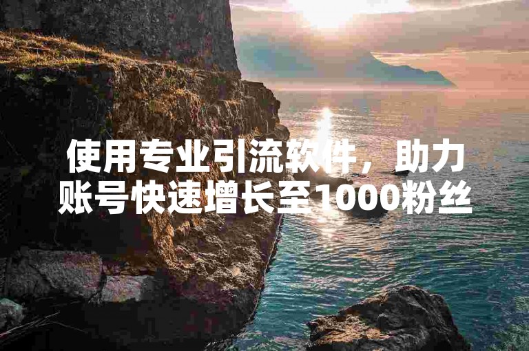 使用专业引流软件，助力账号快速增长至1000粉丝。