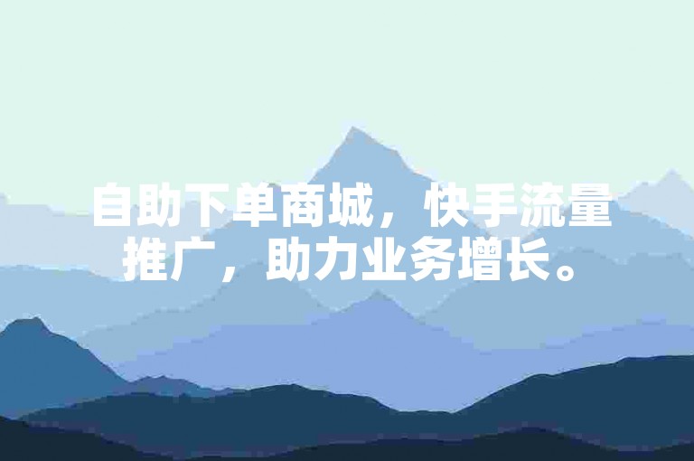 自助下单商城，快手流量推广，助力业务增长。