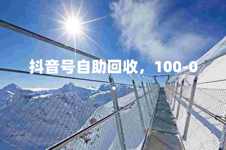 抖音号自助回收，100-0.5元/1000赞，安全可靠。