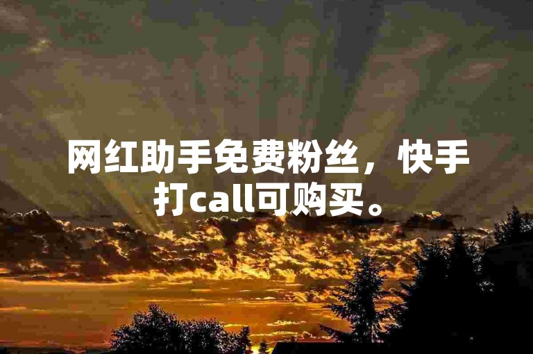 网红助手免费粉丝，快手打call可购买。