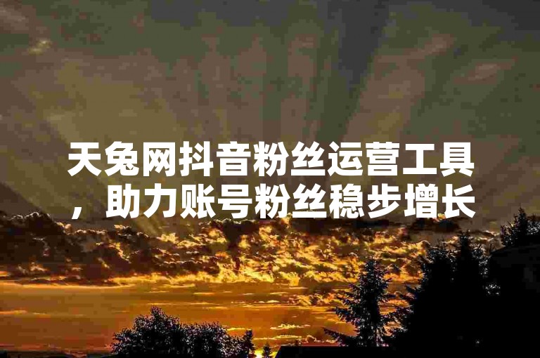 天兔网抖音粉丝运营工具，助力账号粉丝稳步增长。