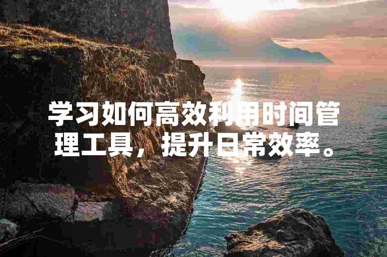 学习如何高效利用时间管理工具，提升日常效率。