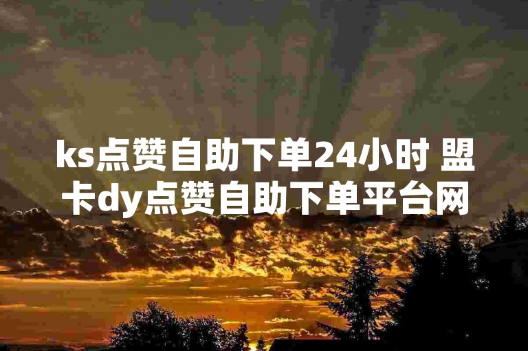 ks点赞自助下单24小时 盟卡dy点赞自助下单平台网站免费