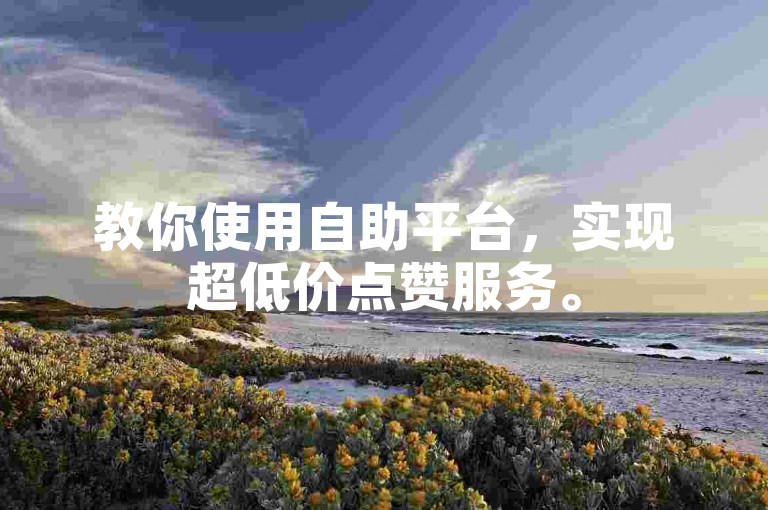 教你使用自助平台,实现超低价点赞服务。