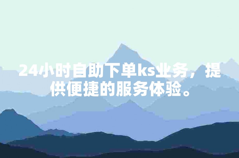 24小时自助下单ks业务，提供便捷的服务体验。
