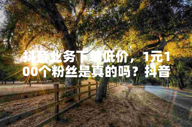 抖音业务下单低价,1元100个粉丝是真的吗?抖音24小时在线下单平台免费!