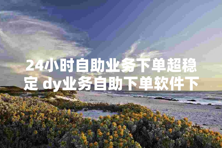 24小时自助业务下单超稳定 dy业务自助下单软件下载安装