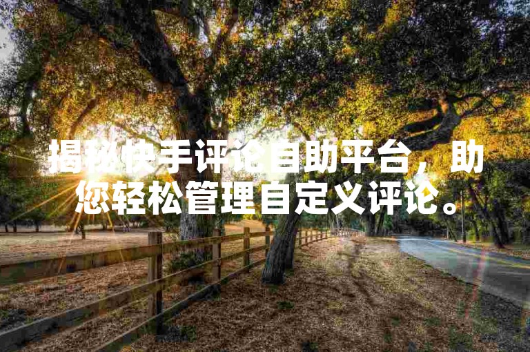 揭秘快手评论自助平台，助您轻松管理自定义评论。