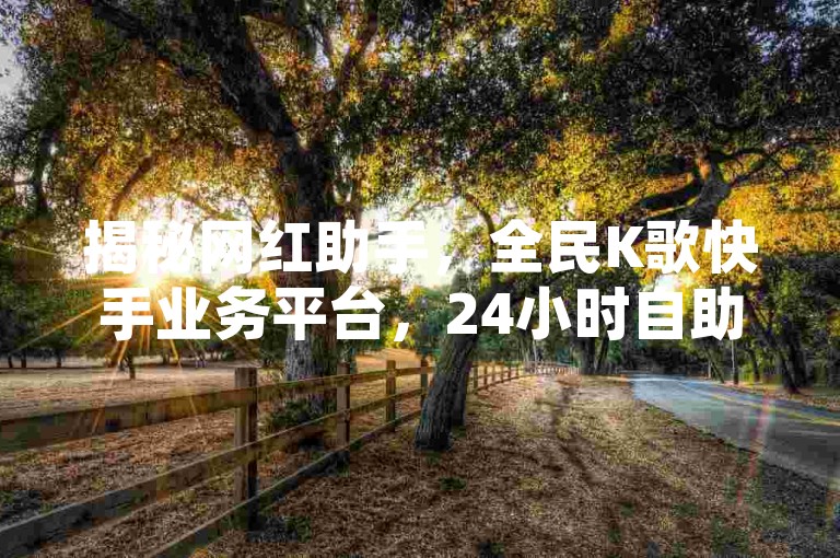 揭秘网红助手,全民K歌快手业务平台,24小时自助点赞下单。