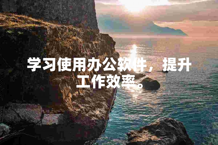 学习使用办公软件，提升工作效率。