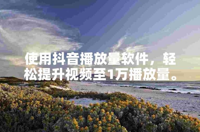 使用抖音播放量软件，轻松提升视频至1万播放量。