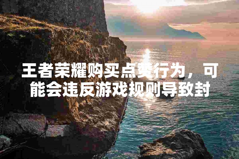王者荣耀购买点赞行为，可能会违反游戏规则导致封号。
