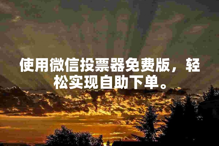 使用微信投票器免费版，轻松实现自助下单。