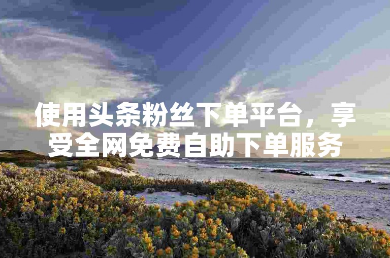 使用头条粉丝下单平台，享受全网免费自助下单服务。