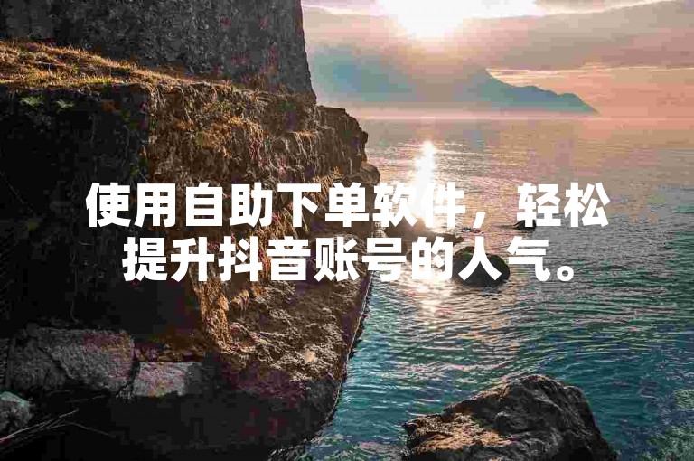 使用自助下单软件,轻松提升抖音账号的人气。