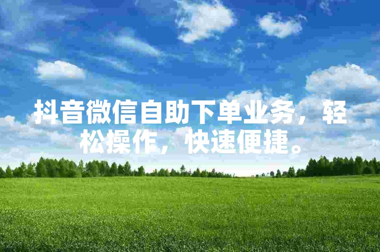 抖音微信自助下单业务，轻松操作，快速便捷。
