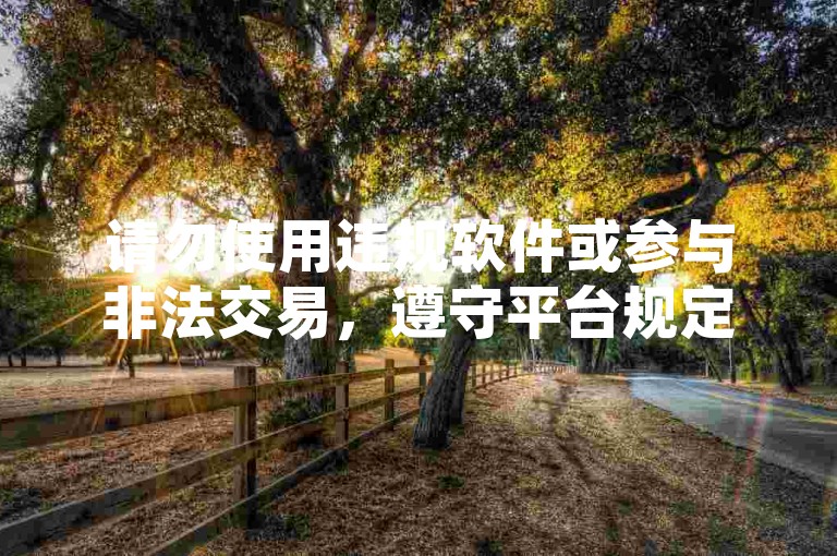 请勿使用违规软件或参与非法交易，遵守平台规定和法律法规。