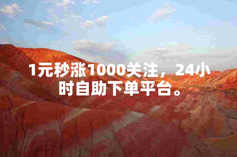 1元秒涨1000关注，24小时自助下单平台。