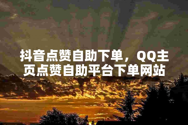 抖音点赞自助下单，QQ主页点赞自助平台下单网站。