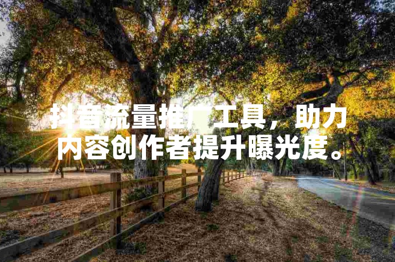 抖音流量推广工具,助力内容创作者提升曝光度。