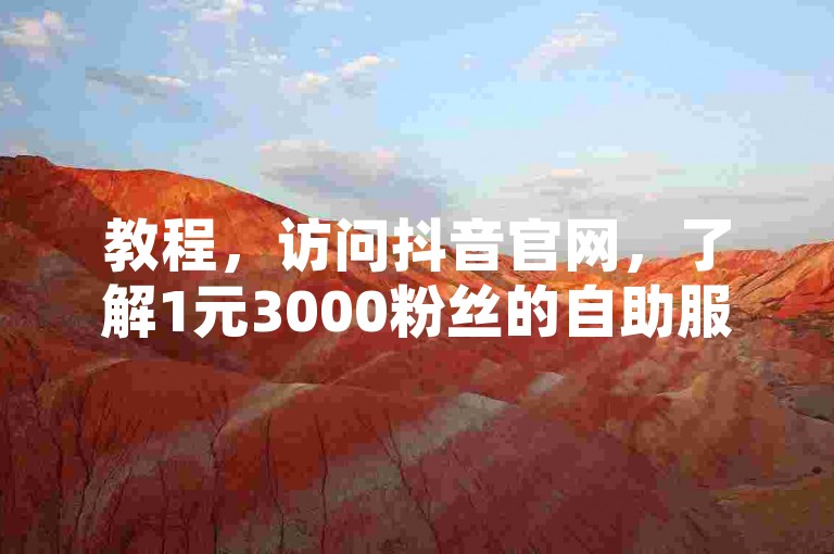 教程，访问抖音官网，了解1元3000粉丝的自助服务详情。